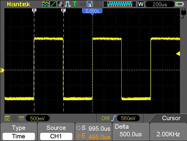 Basic Operation Time Cursor Voltage Cursor 5.6 Fast Action Buttons AUTORANGE: Automatically set the oscilloscope controls to generate a usable display of the input signals in real time.