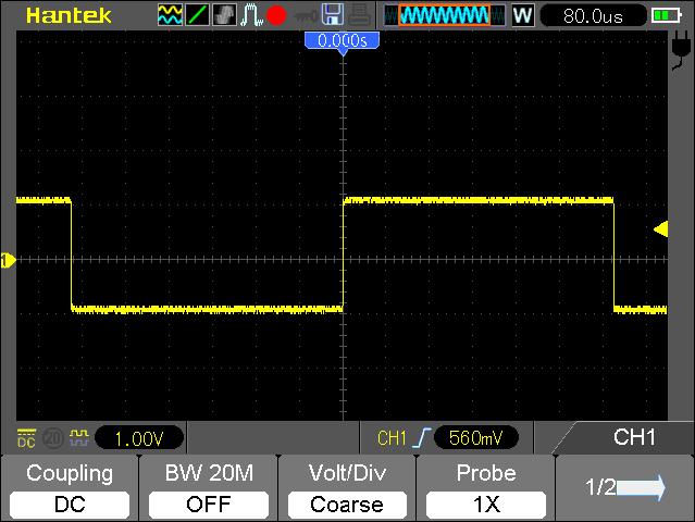 Application Examples The oscilloscope will automatically set the waveform to a best display.