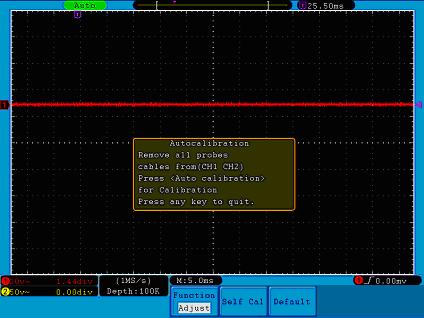 Do Self Cal (Self-Calibration) The self-calibration procedure can improve the accuracy of the oscilloscope under the ambient temperature to the greatest extent.