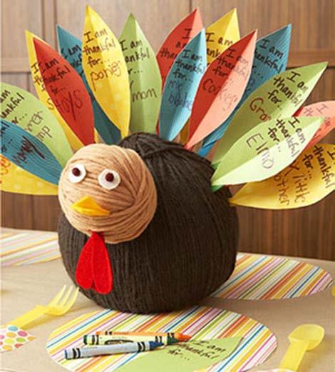 Simple Thanksgiving Day Crafts What a Turkey Ask each child to write what she's thankful for on a paper feather, then stick it into this cute turkey centerpiece.