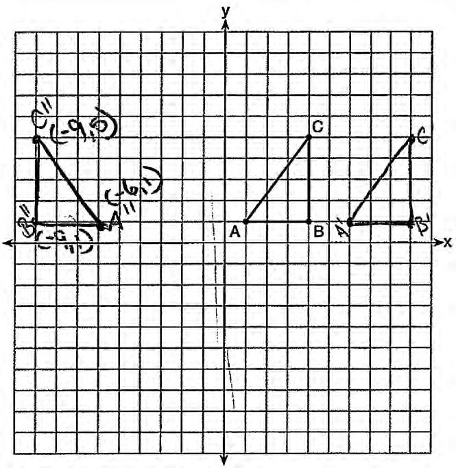 Question 26 26 In the diagram below, ABC has coordinates A(1,1), B(4,1), and C(4,5).