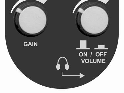 To turn it OFF, push it down. The volume of the unit can be increased by turning the knob clockwise.