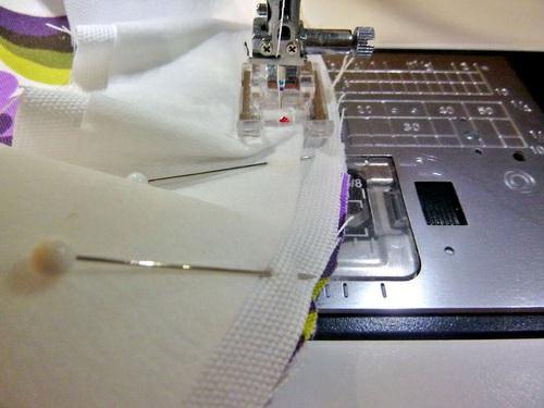 14. Grade the seam allowance. To do this, press open the seam allowance, then trim back the panel side of the seam to ¼".