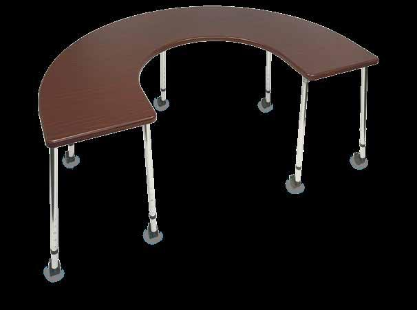 All-Purpose Tables Restorative Dining & Activity 4 Station Model 204AP Composite Top and Adjustable Black and Chrome Legs with Locking and Non-Locking Casters Adjustable tables for restorative dining