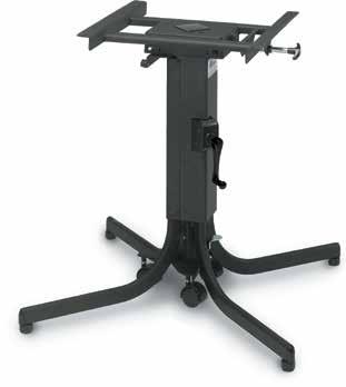 Some bases offer a Quick Tilt and a Quick Step Center Transport System that allows for one person to easily move and store tables in a multi-purpose room.
