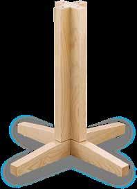 (Duncan Phyfe) Wood Turned Column and 4 Legs 684 Wood X-Base Turned Column