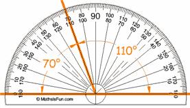 C. How to use a protractor: 1. Line up your protractor s zero line with one arm of the angle you are measuring. 2.