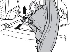 12 Carefully prize up the catch on the connector for the headlamp with a screwdriver. Pull the catch up completely, detach the connector and place the headlamp to one side.