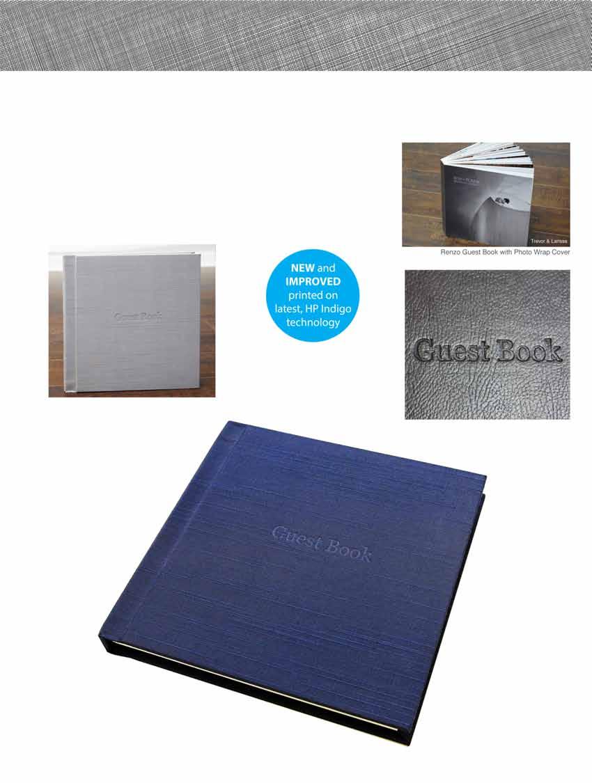 Renzo Guest Book Press printed pages, this is the perfect Signing Book for weddings and other events.