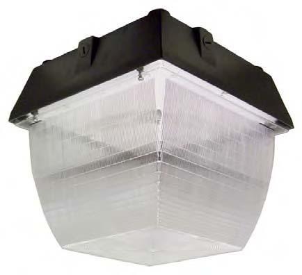 VANDAL RESISTANT LED FIXTURE Retrofit unit mounted on a plate and installed within the fixture. This unit can replace 175w metal halide up to 400w metal halide.