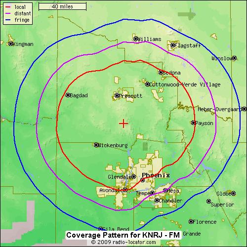 The New KNRJ 101.1 FM Signal Is Stronger Than Ever. Reaching the Phoenix Metro and Northern Arizona! DETAILS AND IMAGES HERE Effective Radiated Power 40,000 Watts Height above Avg.