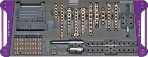 2.4 mm Titanium Hand Module Set (145.205) Module 304.579 2.4 mm Titanium Hand Module Case 306.667.96 Screw Length Marker Kit ** Implants 401.506.96 2.4 mm Cortex Screws, 401.524.