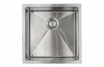 VSR-1515 Bowl size 13 x 13 x 7 1/4 Outside dimensions 15 x 15 Requires the use of a 18 sink