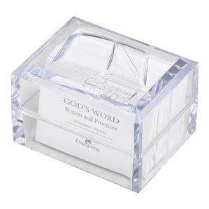 stored in this clear promise box with a Bible