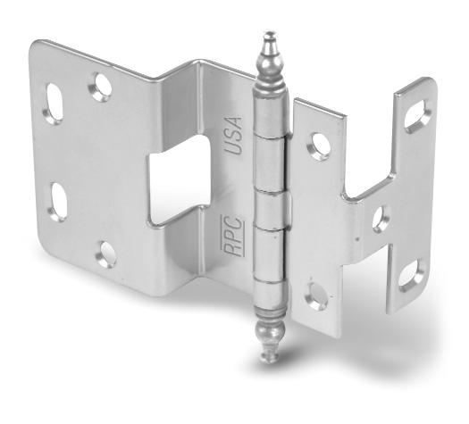The 370 Series, and 450 Series overlay hinges meet NSI/HM 156.9 Grade 1 requirements. The 370 Series, 8314 and 8362 overlay hinges are designed for the 32mm side panel line boring system.