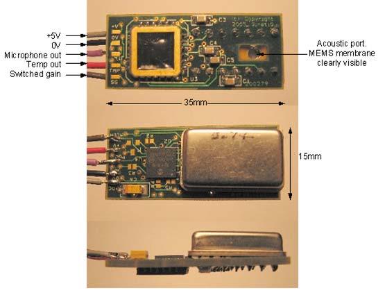 Figure 2: General view of prototype transducer (QinetiQ copyright image) 4 LABORATORY TESTS Aside from the design and fabrication of the MEMS microphones, a significant element of the project was to