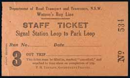 4913 NSW Government Tramways, set of sixteen tickets consisting of 3d (three different colours), 4d (five different), 5d (three different), 6d and 7d (two different), 8d.