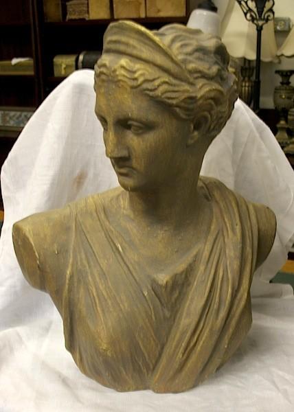 Busts #S108 Size: 18 w x 10 l x 23 h Material: Ceramic Title/ Description: Diana Period:
