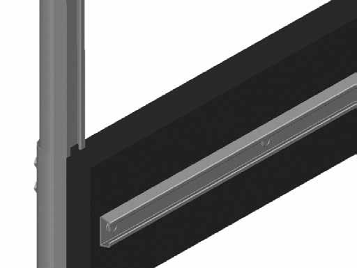 continue with the OPTIONAL MAIN COVER INSTALLATION WITH ROLL-UP SIDES procedure. 1. Using Tek screws, attach a section of the poly latch U-channel (#102179) to the top of the first end rafter.