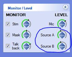 In the Monitor/Level section of the Control Panel, calibrate the audiometer's external input