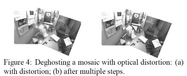 Local alignment (deghosting) Use local optic flow to compensate for radial distortion [Shum & Szeliski, ICCV 98]