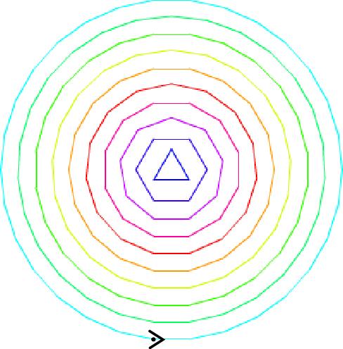 Figura 29 Poligoane cu număr de laturi diferite După cum poți observa, un poligon cu multe laturi seamănă cu un cerc.