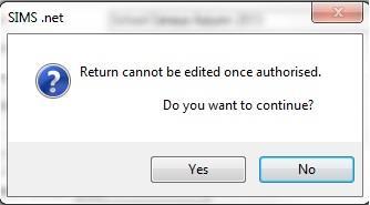 Authorise the Return 1. Click the Authorise button to authorise the return. 2. You will receive a warning message, as below, click Yes to continue. 3.