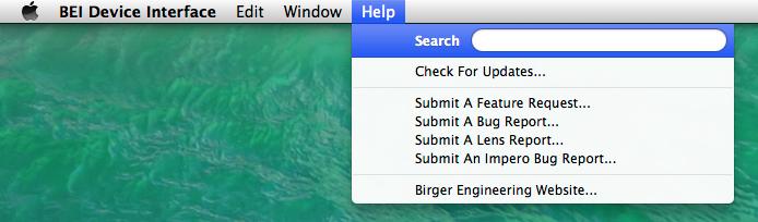 3.4.2 Help Menu The help menu is accessed by clicking the Help menu in either the Windows or Mac version of the program.