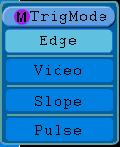 The Edge Trigger Menu is shown as Fig.5-17. Fig. 5-17 Edge trigger menu Edge menu list: Menu Settings Instruction Single Mode Edge Set vertical channel trigger type as edge trigger.