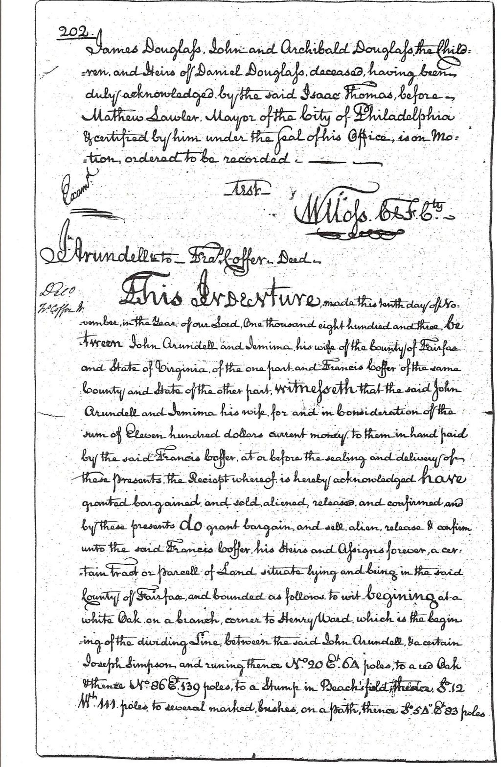 1. 1803 Deed of Sale from Arundell