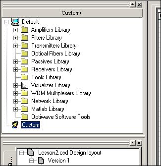 Creating sub folders in the Custom Library In order to add the External Modulated Transmitter to the Custom library we will create a new folder named Transmitters.