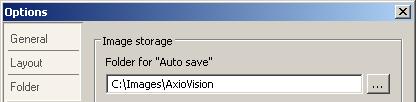 In the Tools menu select Options and then the Storage tab. The folder for Auto save can be typed in (or selected via Microsoft Windows tree by clicking on ).