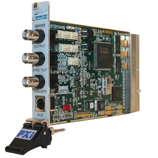 4 GX1110/GX1120/GtWave/WaveEasy User s Guide GX1110 Board Description The GX1110 contains a PXI interface device as well as an FPGA which is configured to support DDS or AWG operation which