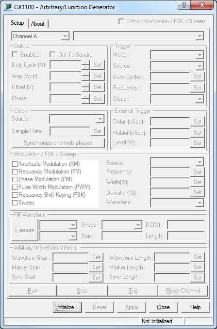 Overview 21 Virtual Panel The GtWave software includes a virtual panel program, which provides full access to the various configuration settings and operating modes.