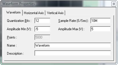 WaveEasy 53 The Waveform Properties To view or change the Waveform properties: Right click on the Waveform from the Segments pane and select Properties.