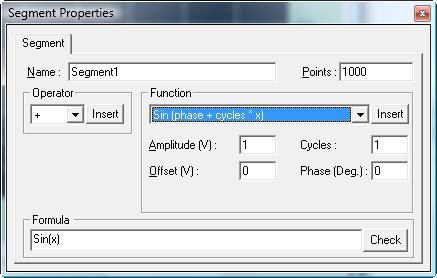 54 GX1110/GX1120/GtWave/WaveEasy User s Guide Segment and Segment Item Properties and the Formula Editor To view or change the Waveform Segment or Segment Item properties: Select the first segment