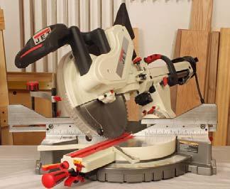 In the compound modes the JET 12" Sliding Dual Bevel Compound Miter Saw still has remarkable cutting capacities.