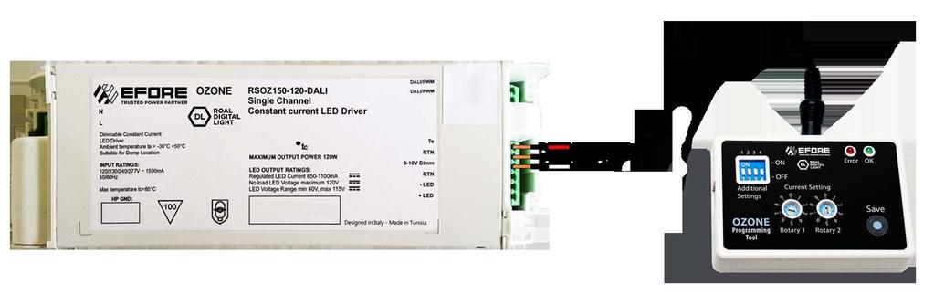 OZONE PROGRAMMING TOOL (AVAILABLE AS OPTIONAL) Ozone 150W LED Drivers can be easily set by the customer, for this reason they are extremely flexible and suitable for several applications.