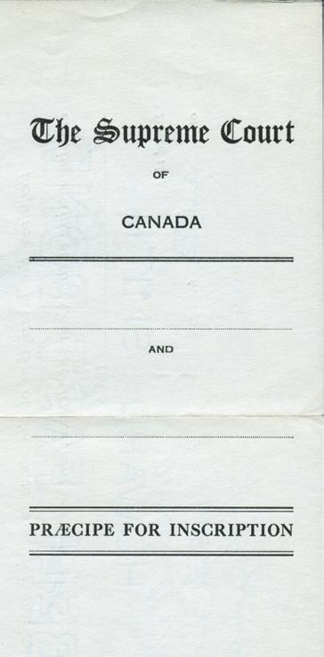 THE SUPREME COURT OF CANADA document. Both sides shown.