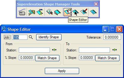 October, 2012 Ohio Department of Transportation, GEOPAK Road Training Guide 4.15 Shape Editor The Shape Editor tool enables the user to dynamically change parameters of a previously created shape.