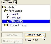 Ohio Department of Transportation, GEOPAK Road Training Guide October, 2012 Update Style Rename Style / Category To rename a style or category, simply highlight the item to be renamed, and then press