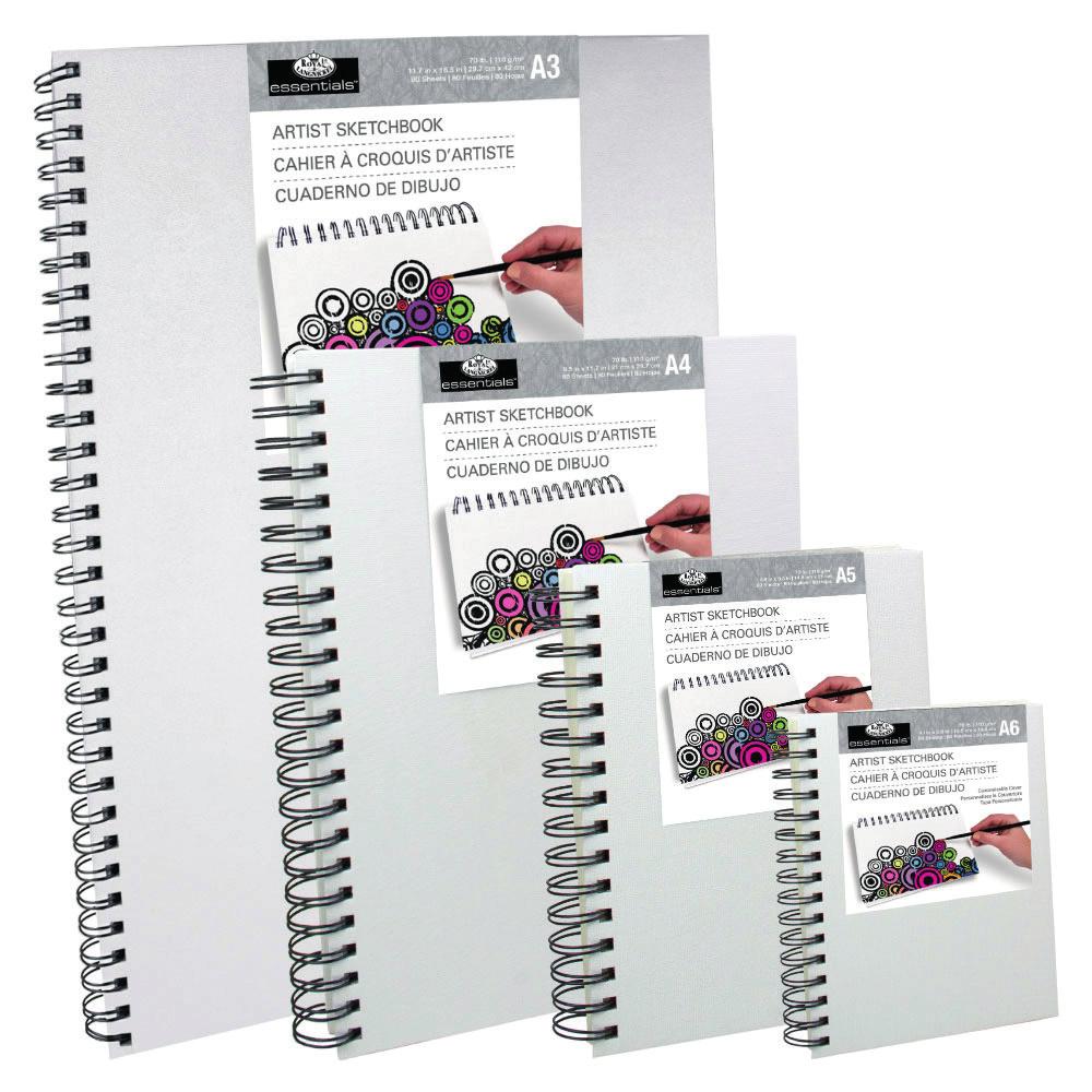 Sketchbooks ESSENTIALS ARTIST SKETCHBOOKS Canvas Cover Sketchbooks Essentials Canvas Cover Sketchbooks are both economical and durable with 80 pages of thick quality paper allowing artists to draw