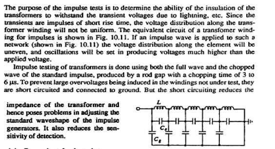 Explain the method of impulse testing of high voltage transformers.