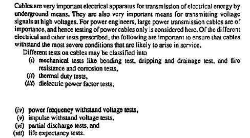 6. Explain the various tests conducted in high voltage cables.
