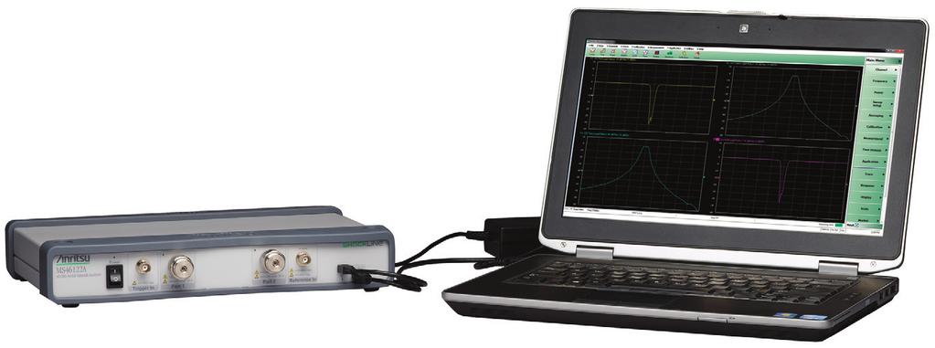 MS46122B Compact ShockLine Vector Network Analyzers World s first series of compact VNAs to 43.5 GHz The MS46122B is a series of three Compact ShockLine USB Vector Network Analyzers.