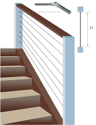 Aluminum Sleeve or Composite Sleeve Applications for Stairs - Inside-of-Post to -of-post Mount Cable Runs on a Pitch Top posts are often corner posts, which may require the stair run to connect to