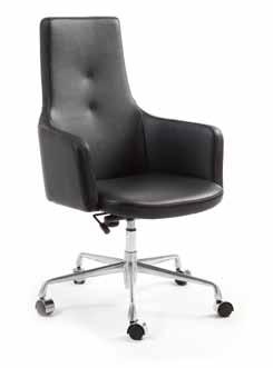 Conference swivel chair in molded aluminium with or