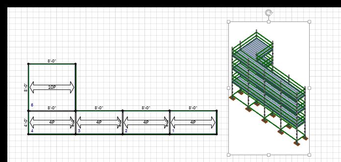 Copying Leg Loads to a Drawing A copy of the Leg Loads Table can be added to any page of a drawing. To add the Leg Loads Table, select Leg Loads from the Scaffold tab.
