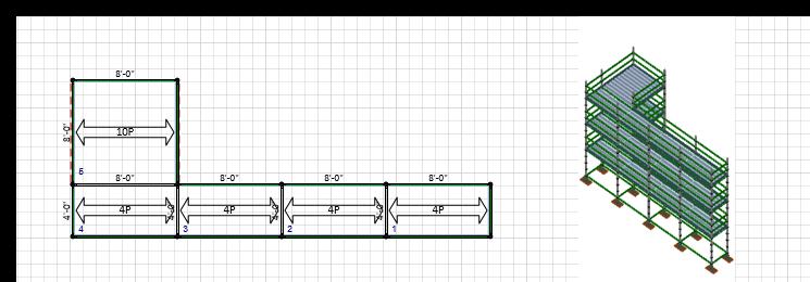 Create a Scaffold Designer Drawing This section will outline how to create this example L-shaped scaffold drawing using some of the key controls and features of