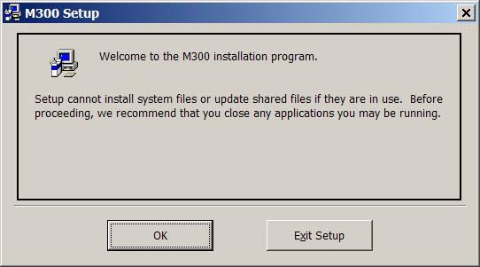 4 Installing M-300 Software The minimum requirements to run the M-300 Software program is a PC operating under Windows 8, 7, NT 2000, and XP operating systems.
